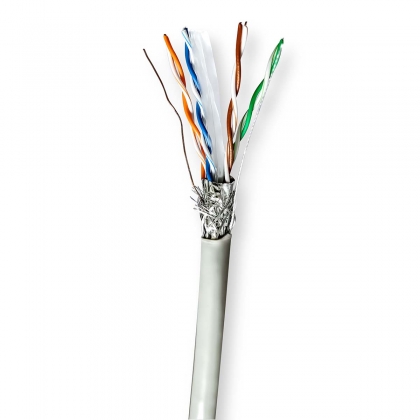 Netwerk Kabel Rol | CAT6 | Stranded | S/FTP | CCA | 100.0 m | Binnenshuis | Rond | PVC | Grijs | Trekdoos