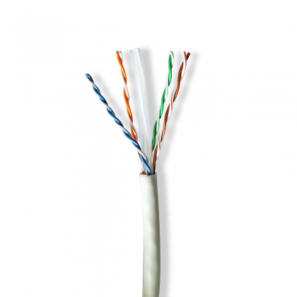 Netwerk Kabel Rol | CAT6a | Massief Koper | UTP | 100m | Grijs |