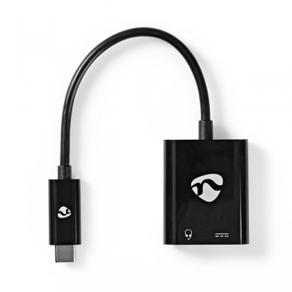 USB Multi-Port Adapter | USB 3.1 | USB-C™ Male | USB-C™ Female / 3,5 mm Female | 0.15 m | Rond | Verguld / Vernikkeld | PVC | Zwart | Polybag