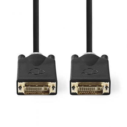 DVI-Kabel | DVI-D 24+1-Pins Male | DVI-D 24+1-Pins Male | 2560x1600 | Verguld | 3.00 m | Recht | PVC | Antraciet | Doos