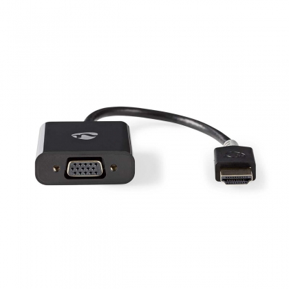HDMI™-Adapter | HDMI™ Connector | USB Micro-B Female / VGA Female 15p / 3,5 mm Female | Verguld | Recht | PVC | Antraciet | 1 Stuks | Doos