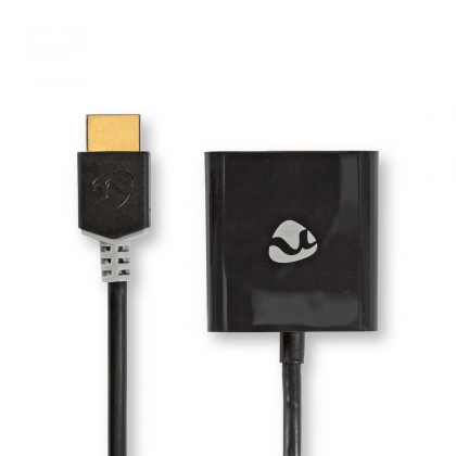 HDMI™-Adapter | HDMI™ Connector | USB Micro-B Female / VGA Female 15p / 3,5 mm Female | Verguld | Recht | PVC | Antraciet | 1 Stuks | Doos