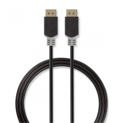 DisplayPort-Kabel | DisplayPort Male | DisplayPort Male | 4K@60Hz | Verguld | 2.00 m | Rond | PVC | Antraciet / Grijs | Doos