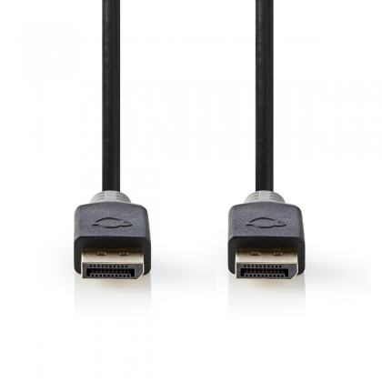 DisplayPort-Kabel | DisplayPort Male | DisplayPort Male | 8K@60Hz | Verguld | 3.00 m | Rond | PVC | Antraciet / Grijs | Doos