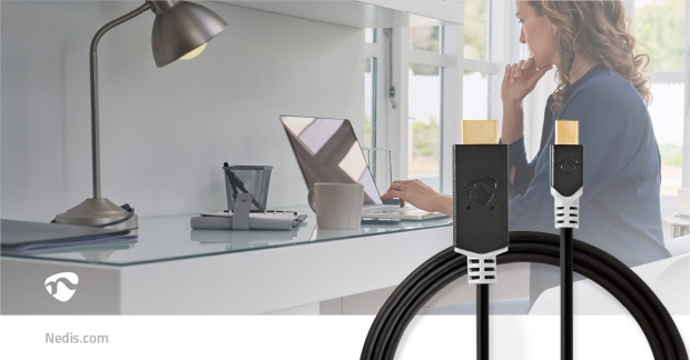 Mini DisplayPort-Kabel | DisplayPort 1.4 | Mini-DisplayPort Male | HDMI™ Connector | 48 Gbps | Verguld | 2.00 m | Rond | PVC | Antraciet | Window Box