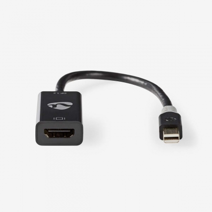 Mini DisplayPort-Kabel | DisplayPort 1.2 | Mini-DisplayPort Male | HDMI™ Output | 21.6 Gbps | Verguld | 0.20 m | Rond | PVC | Antraciet | Window Box