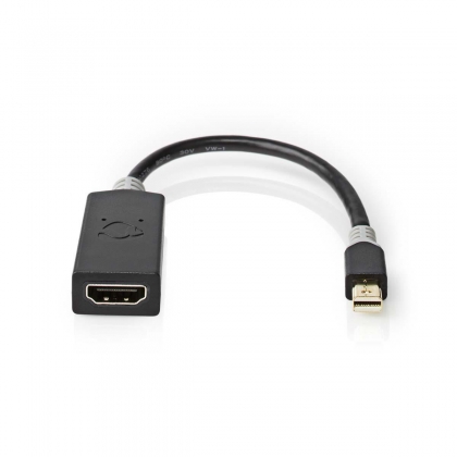 Mini DisplayPort-Kabel | DisplayPort 1.4 | Mini-DisplayPort Male | HDMI™ Output | 48 Gbps | Verguld | 0.20 m | Rond | PVC | Antraciet | Window Box