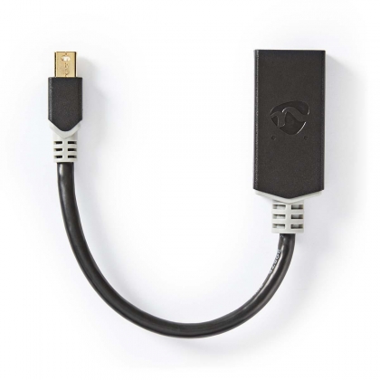Mini DisplayPort-Kabel | DisplayPort 1.4 | Mini-DisplayPort Male | HDMI™ Output | 48 Gbps | Verguld | 0.20 m | Rond | PVC | Antraciet | Window Box