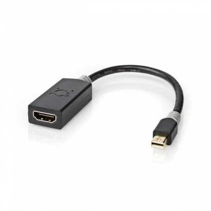 Mini DisplayPort-Kabel | DisplayPort 1.4 | Mini-DisplayPort Male | HDMI™ Output | 48 Gbps | Verguld | 0.20 m | Rond | PVC | Antraciet | Window Box