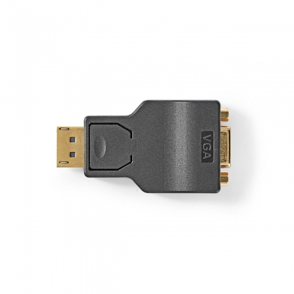 DisplayPort-Adapter | DisplayPort Male | VGA Female 15p | 1080p | Verguld | Recht | Rond | ABS | Antraciet | Doos