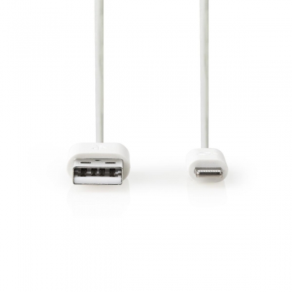 Data- en Oplaadkabel | Apple Lightning 8-pins male - USB A male | 1,0 m | Wit