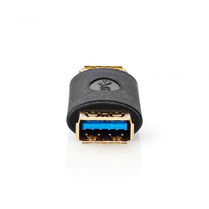 USB-A Adapter | USB 3.2 Gen 1 | USB-A Female | USB-A Female | 5 Gbps | Rond | Verguld | Antraciet | Doos