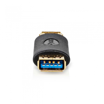 USB-A Adapter | USB 3.2 Gen 1 | USB-A Female | USB-A Female | 5 Gbps | Rond | Verguld | Antraciet | Doos