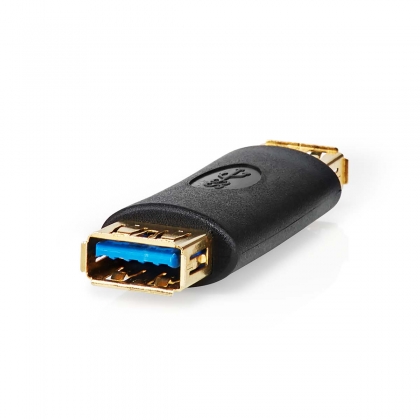 USB-A Adapter | USB 3.2 Gen 1 | USB-A Female | USB-A Female | 5 Gbps | Rond | Verguld | Antraciet | Doos