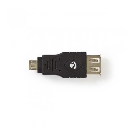 USB Micro-B Adapter | USB 2.0 | USB Micro-B Male | USB-A Female | 480 Mbps | Verguld | PVC | Antraciet | Doos