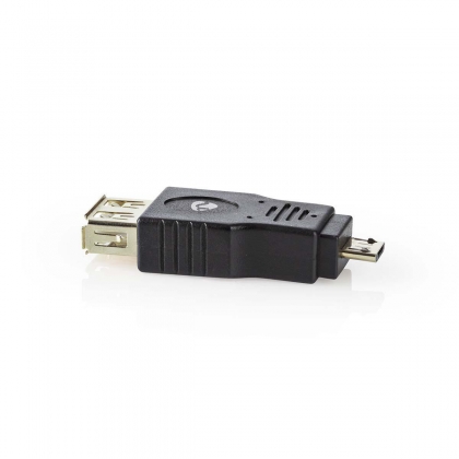 USB Micro-B Adapter | USB 2.0 | USB Micro-B Male | USB-A Female | 480 Mbps | Verguld | PVC | Antraciet | Doos