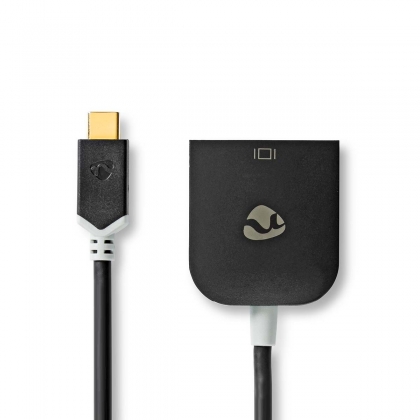 USB-C™ Adapter | USB 3.2 Gen 1 | USB-C™ Male | VGA Female 15p | 1920x1200 | 0.20 m | Rond | Verguld | PVC | Antraciet | Window Box met Euro Lock