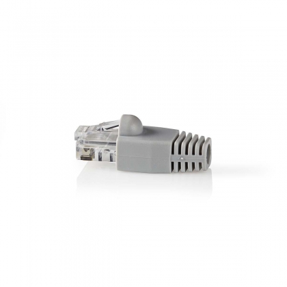 RJ45-Connector | Male | Solid UTP CAT5 | Recht | Verguld | 10 Stuks | PVC | Grijs | Window Box met Euro Lock