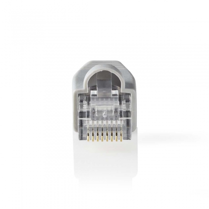 RJ45-Connector | Male | Solid UTP CAT5 | Recht | Verguld | 10 Stuks | PVC | Grijs | Window Box met Euro Lock