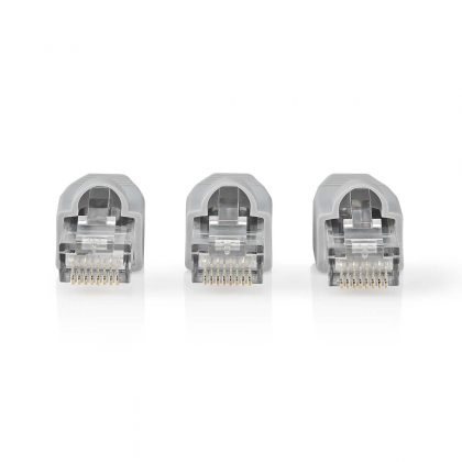 RJ45-Connector | Male | Solid UTP CAT6 | Recht | Verguld | 10 Stuks | PVC | Grijs | Doos