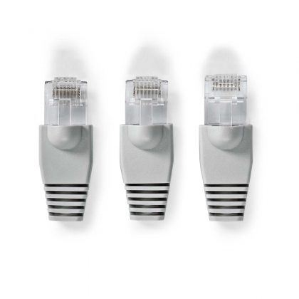 RJ45-Connector | Male | Solid UTP CAT6 | Recht | Verguld | 10 Stuks | PVC | Grijs | Doos