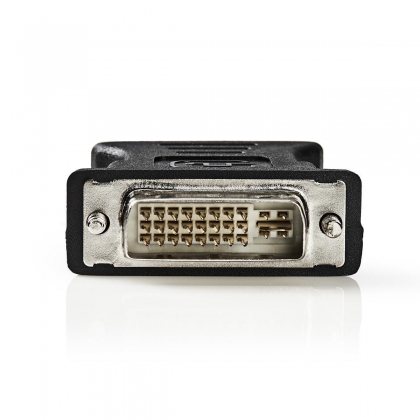 DVI-Adapter | DVI-I 24+5-Pin Male | VGA Female 15p | Vernikkeld | Recht | PVC | Zwart | Doos