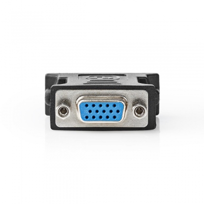 DVI-Adapter | DVI-I 24+5-Pin Male | VGA Female 15p | Vernikkeld | Recht | PVC | Zwart | Doos