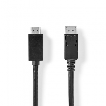 DisplayPort-Kabel | DisplayPort Male | HDMI™ Connector | 4K@60Hz | Vernikkeld | 2.00 m | Rond | PVC | Zwart | Doos