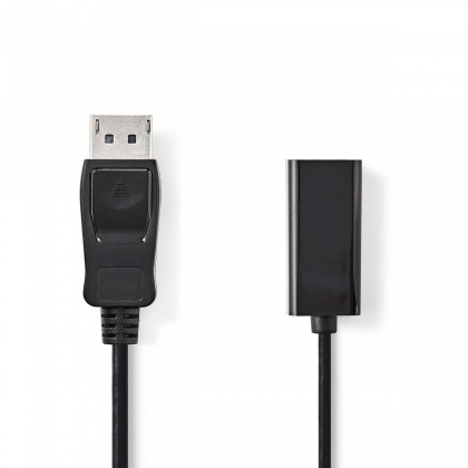 DisplayPort-Kabel | DisplayPort Male | HDMI™ Output | 4K@30Hz | Vernikkeld | 0.20 m | Rond | PVC | Zwart | Doos