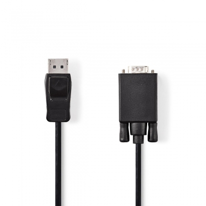 VGA-Kabel | DisplayPort Male | VGA Male | Vernikkeld | Maximale resolutie: 1080p | 2.00 m | Rond | PVC | Zwart | Doos