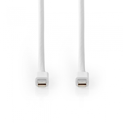 Mini DisplayPort-Kabel | DisplayPort 1.4 | Mini-DisplayPort Male | Mini-DisplayPort Male | 48 Gbps | Vernikkeld | 2.00 m | Rond | PVC | Wit | Blister