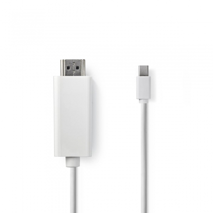 Mini DisplayPort-Kabel | DisplayPort 1.2 | Mini-DisplayPort Male | HDMI™ Connector | 21.6 Gbps | Vernikkeld | 2.00 m | Rond | PVC | Wit | Doos