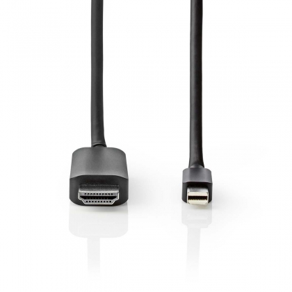 Mini DisplayPort-Kabel | DisplayPort 1.4 | Mini-DisplayPort Male | HDMI™ Connector | 48 Gbps | Vernikkeld | 2.00 m | Rond | PVC | Zwart | Blister