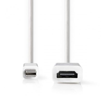 Mini DisplayPort-Kabel | DisplayPort 1.2 | Mini-DisplayPort Male | HDMI™ Output | 21.6 Gbps | Vernikkeld | 0.20 m | Rond | PVC | Wit | Doos