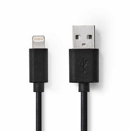 Sync en laad-kabel | Apple Lightning - USB-A Male | 1,0 m | Zwart