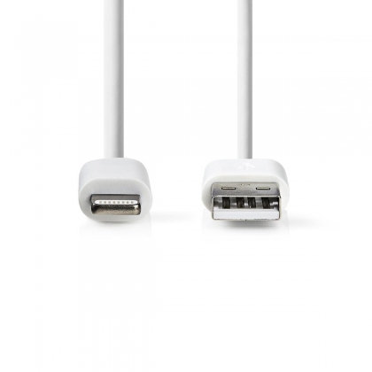 Sync en laad-kabel | Apple Lightning - USB-A Male | 2,0 m | Wit