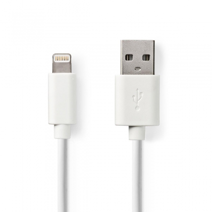 Sync en laad-kabel | Apple Lightning - USB-A Male | 2,0 m | Wit