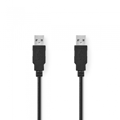 USB-Kabel | USB 2.0 | USB-A Male | USB-A Male | 480 Mbps | Vernikkeld | 2.00 m | Rond | PVC | Zwart | Doos