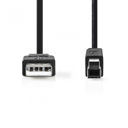 USB 2.0-Kabel | A Male - B Male | 2,0 m | Zwart