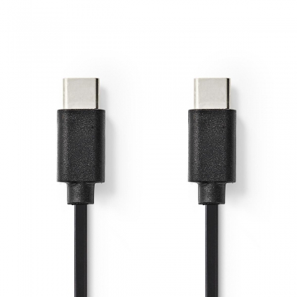 USB-Kabel | USB 2.0 | USB-C™ Male | USB-C™ Male | 60 W | 480 Mbps | Vernikkeld | 1.00 m | Rond | PVC | Zwart | Doos