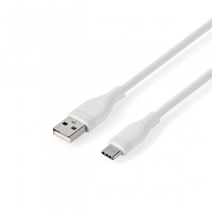 USB-Kabel | USB 2.0 | USB-A Male | USB-C™ Male | 15 W | 480 Mbps | Vernikkeld | 1.50 m | Rond | Silicone | Wit | Doos