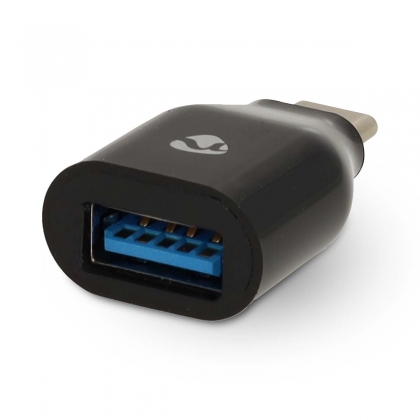 USB-C™ Adapter | USB 3.2 Gen 1 | USB-C™ Male | USB-A Female | 5 Gbps | Rond | Vernikkeld | Zwart | Doos