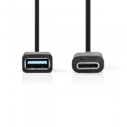 USB-C™ Adapter | USB 3.2 Gen 1 | USB-C™ Male | USB-A Female | 5 Gbps | 0.15 m | Rond | Vernikkeld | PVC | Zwart | Doos