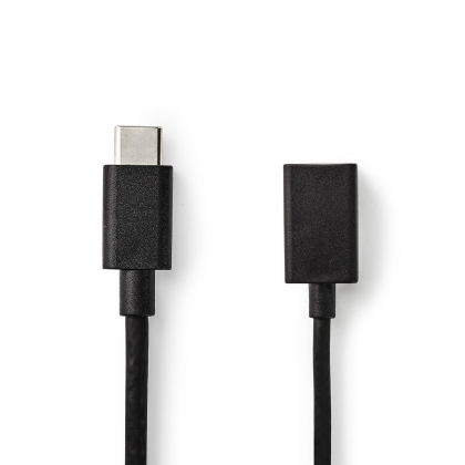 USB-C™ Adapter | USB 3.2 Gen 1 | USB-C™ Male | USB-A Female | 5 Gbps | 0.15 m | Rond | Vernikkeld | PVC | Zwart | Doos