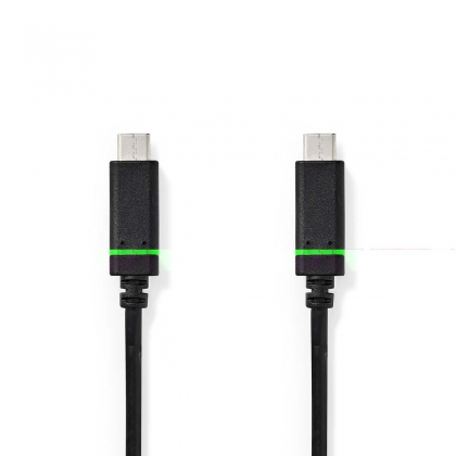 USB-Kabel | USB 3.2 Gen 1 | USB-C™ Male | USB-C™ Male | 60 W | 4K@60Hz | 5 Gbps | Vernikkeld | 2.00 m | Rond | PVC | Zwart | Doos