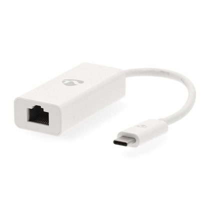 USB-netwerkadapter | USB 3.2 Gen 1 | 1000 Mbps | USB-C™ Male | RJ45 Female | 0.20 m | Rond | Vernikkeld | Vertind-Koper | Wit | Doos