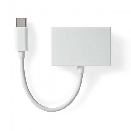 USB-C™ Adapter | USB 2.0 | USB-C™ Male | 3,5 mm Female | 0.10 m | Rond | Vernikkeld | ABS / PVC | Wit | Doos