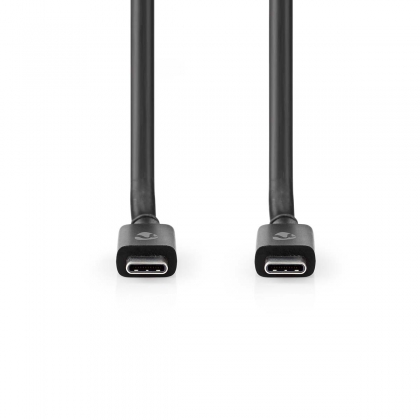USB-Kabel | USB 4.0 Gen 3x2 | USB-C™ Male | USB-C™ Male | 240 W | 8K@60Hz | 40 Gbps | Vernikkeld | 1.00 m | Rond | PVC | Zwart | Doos