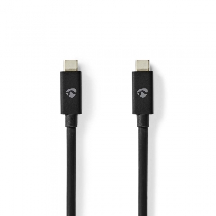 USB-Kabel | USB 4.0 Gen 3x2 | USB-C™ Male | USB-C™ Male | 240 W | 8K@60Hz | 40 Gbps | Vernikkeld | 1.00 m | Rond | PVC | Zwart | Doos