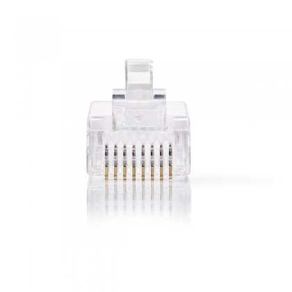 RJ45-Connector | Male | Solid UTP CAT5e | Recht | Verguld | 10 Stuks | PVC | Transparant | Doos